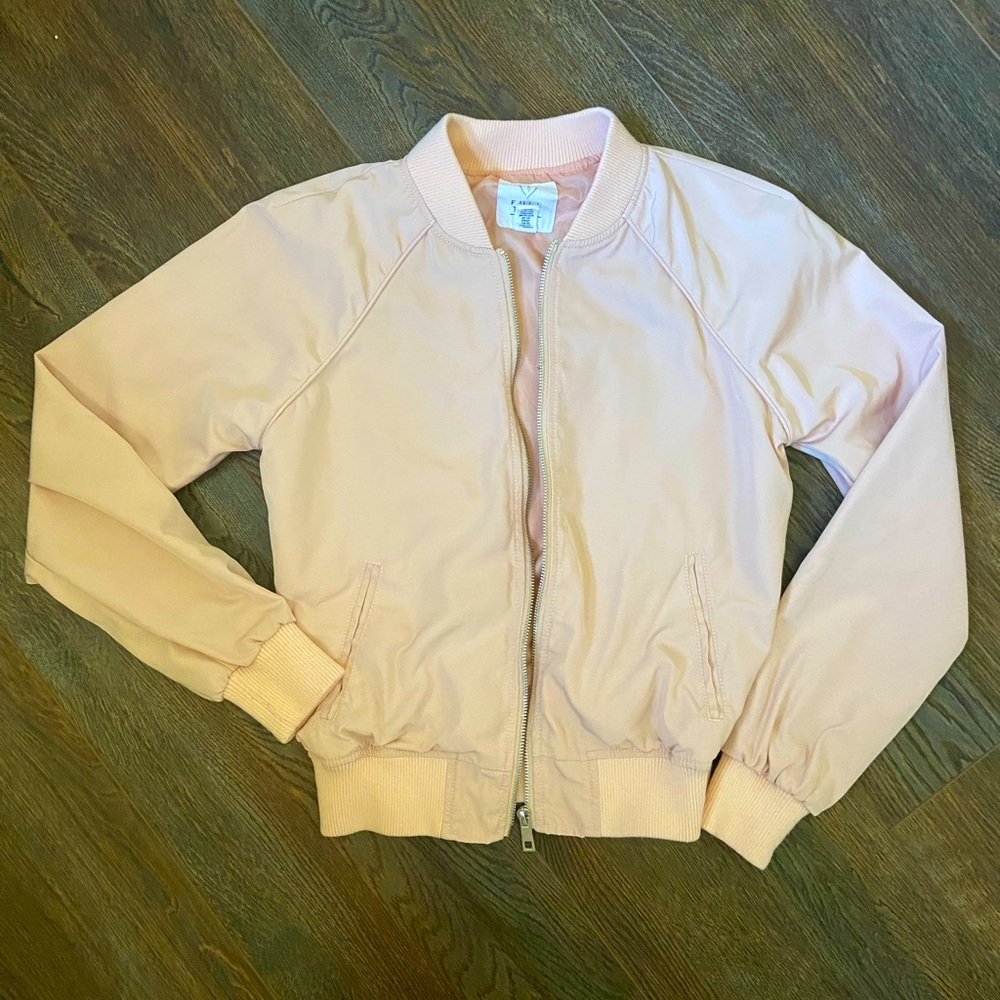 Full Tilt blush pink bomber jacket